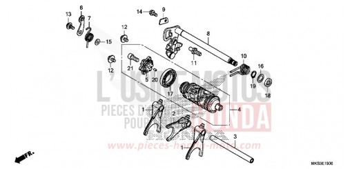 BARILLET DE SELECTION (CRF1100A/A2/A4/AL/AL2/AL4) CRF1100A4L de 2020